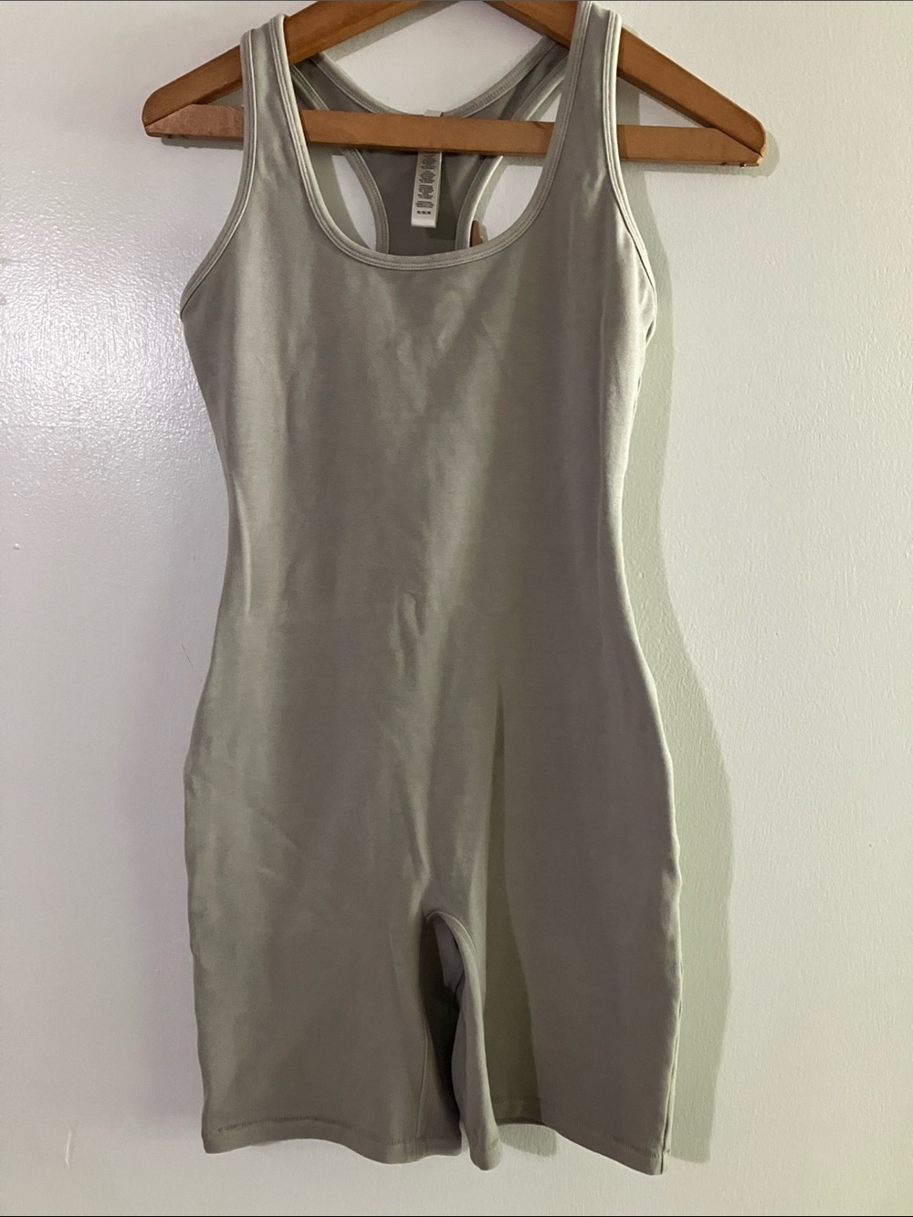 SKIMS Gray Seamless Scoop Neck Romper
